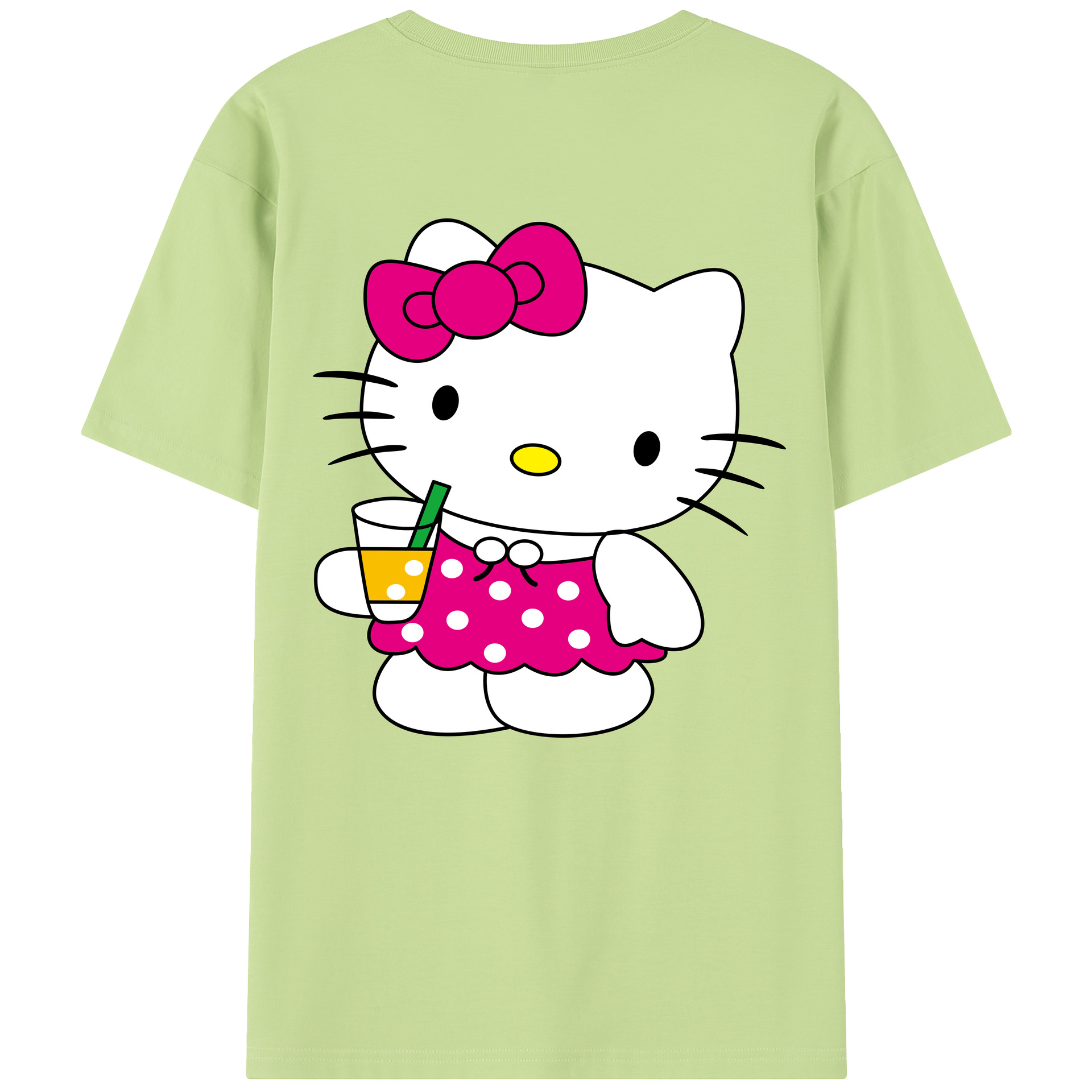 （画像用） Hello Kitty ハローキティ 綿100％半袖Tシャツ（背面プリント）